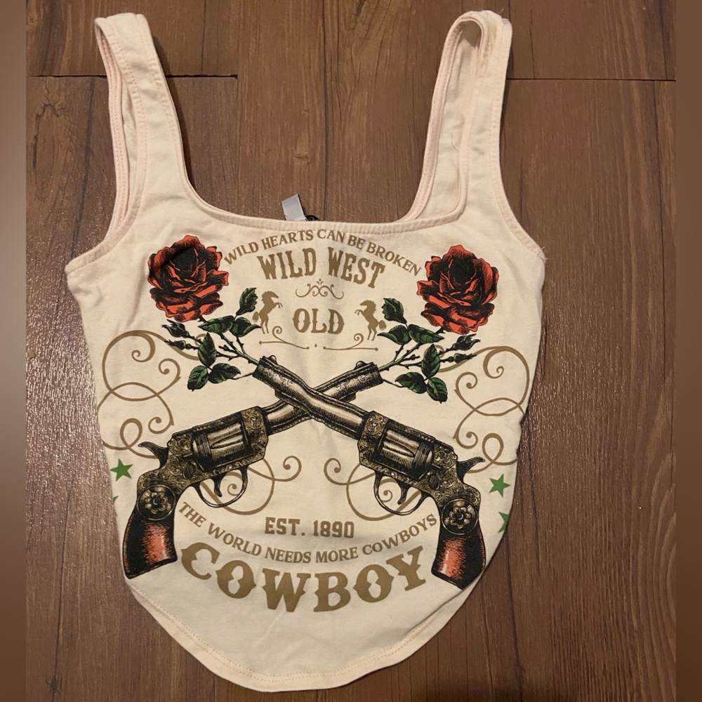 Wild West Graphic Crop Top